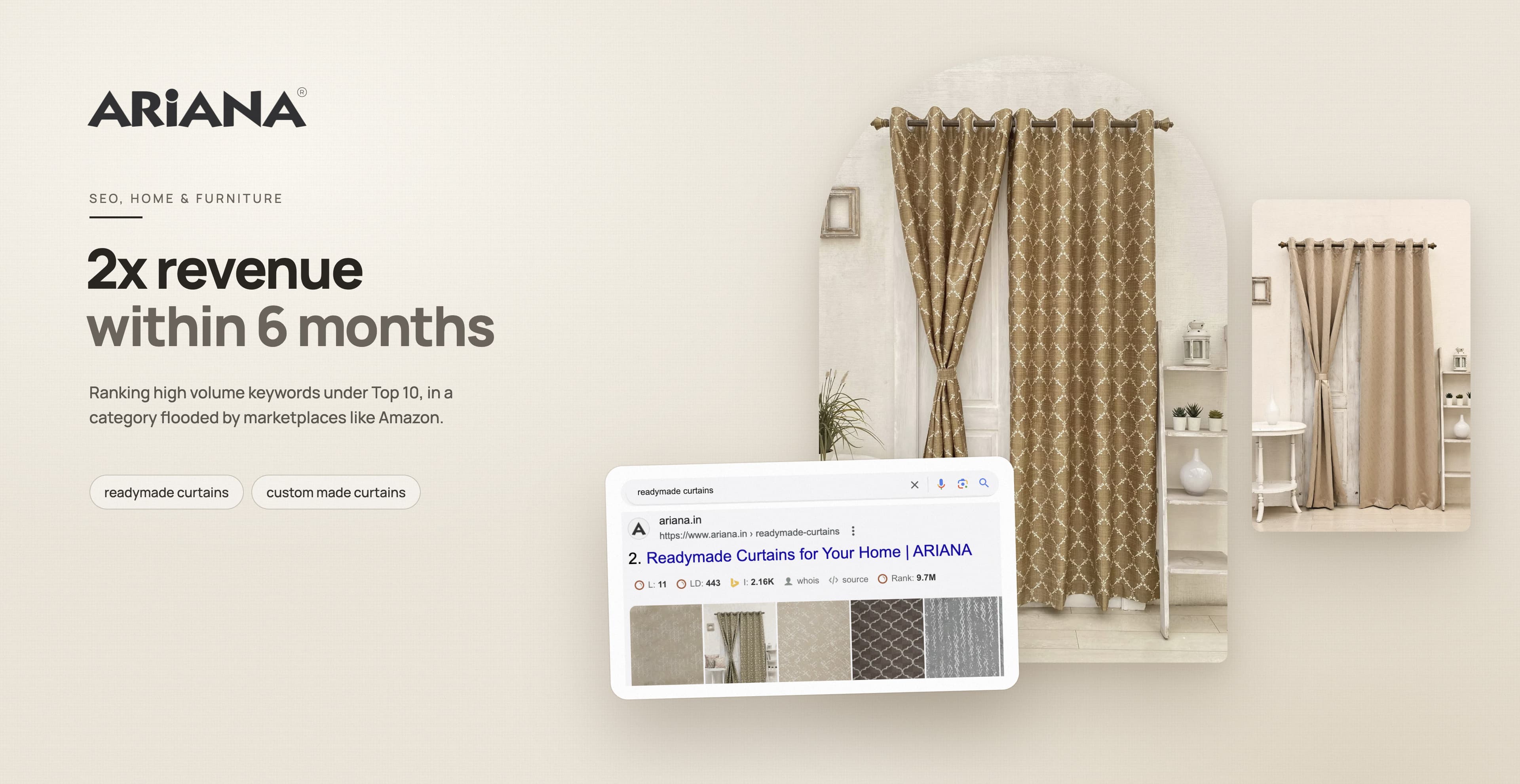 2x Revenue within 6 Months ranking High Volume keywords under Top 10 - Home & Furniture Niche