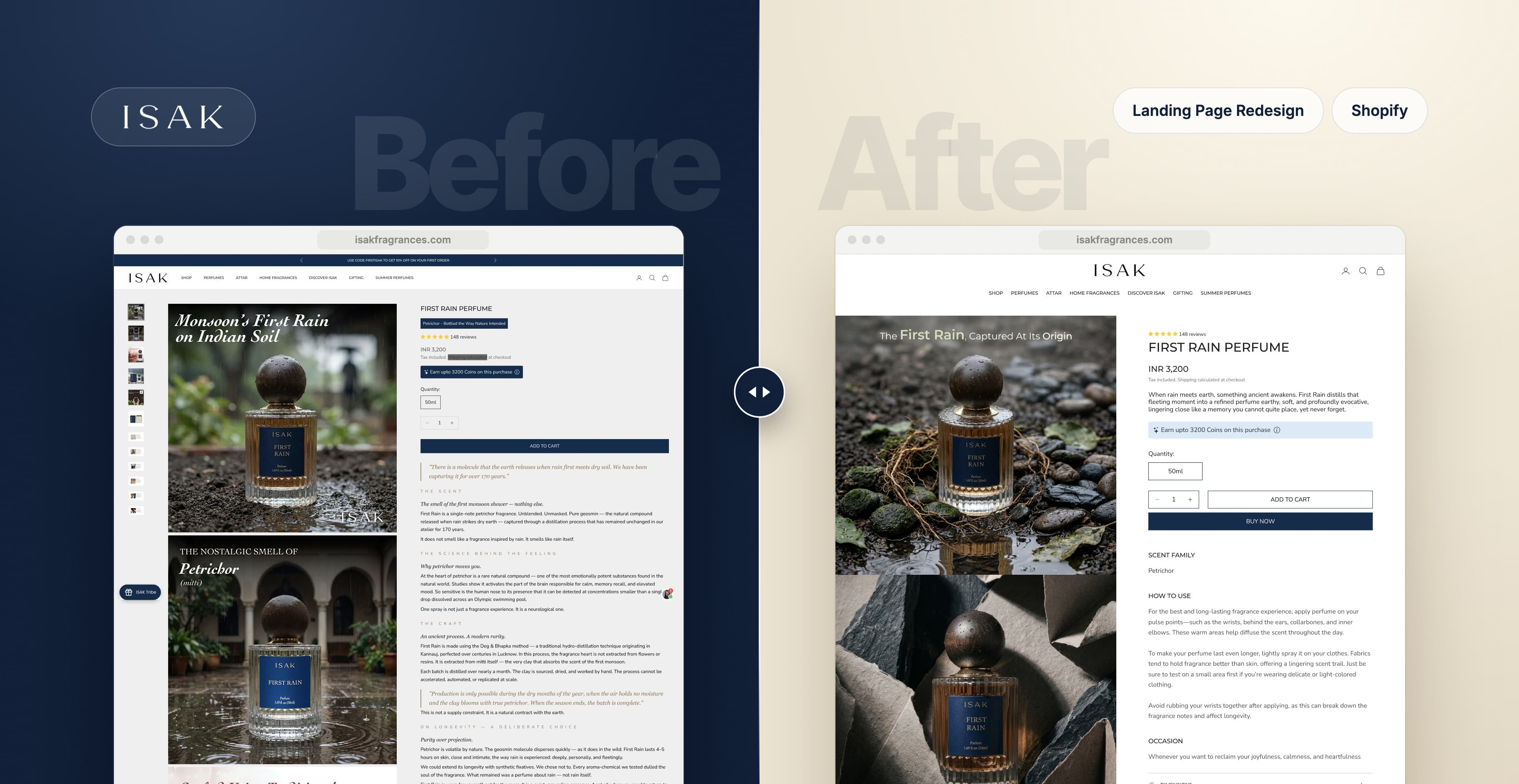 ISAK Fragrances Landing Page Redesign