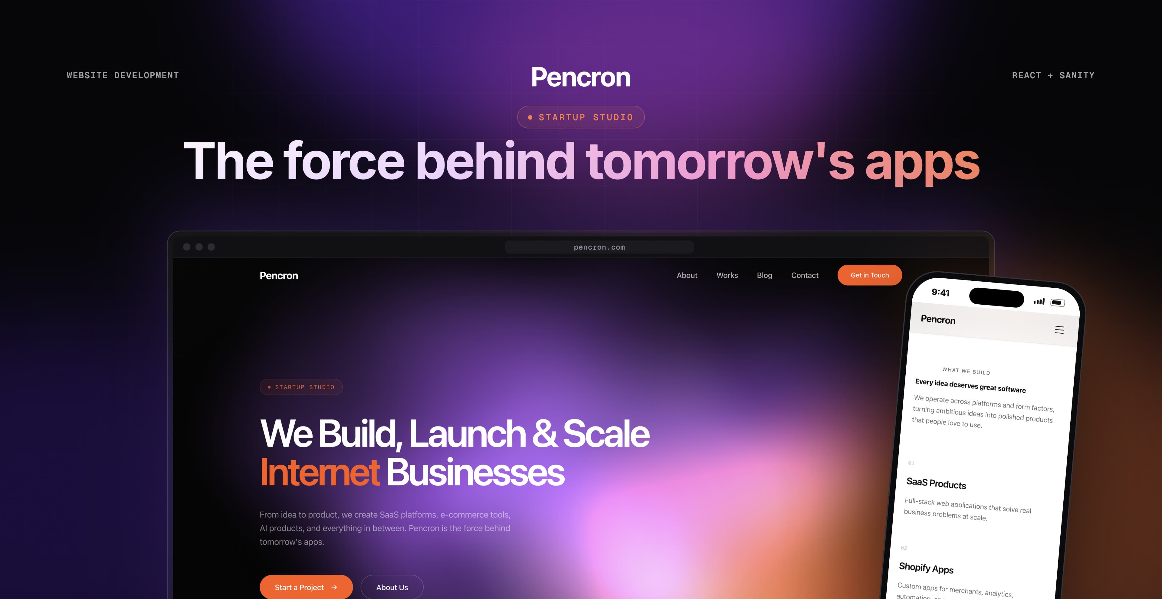 Pencron Startup Studio - Website Development