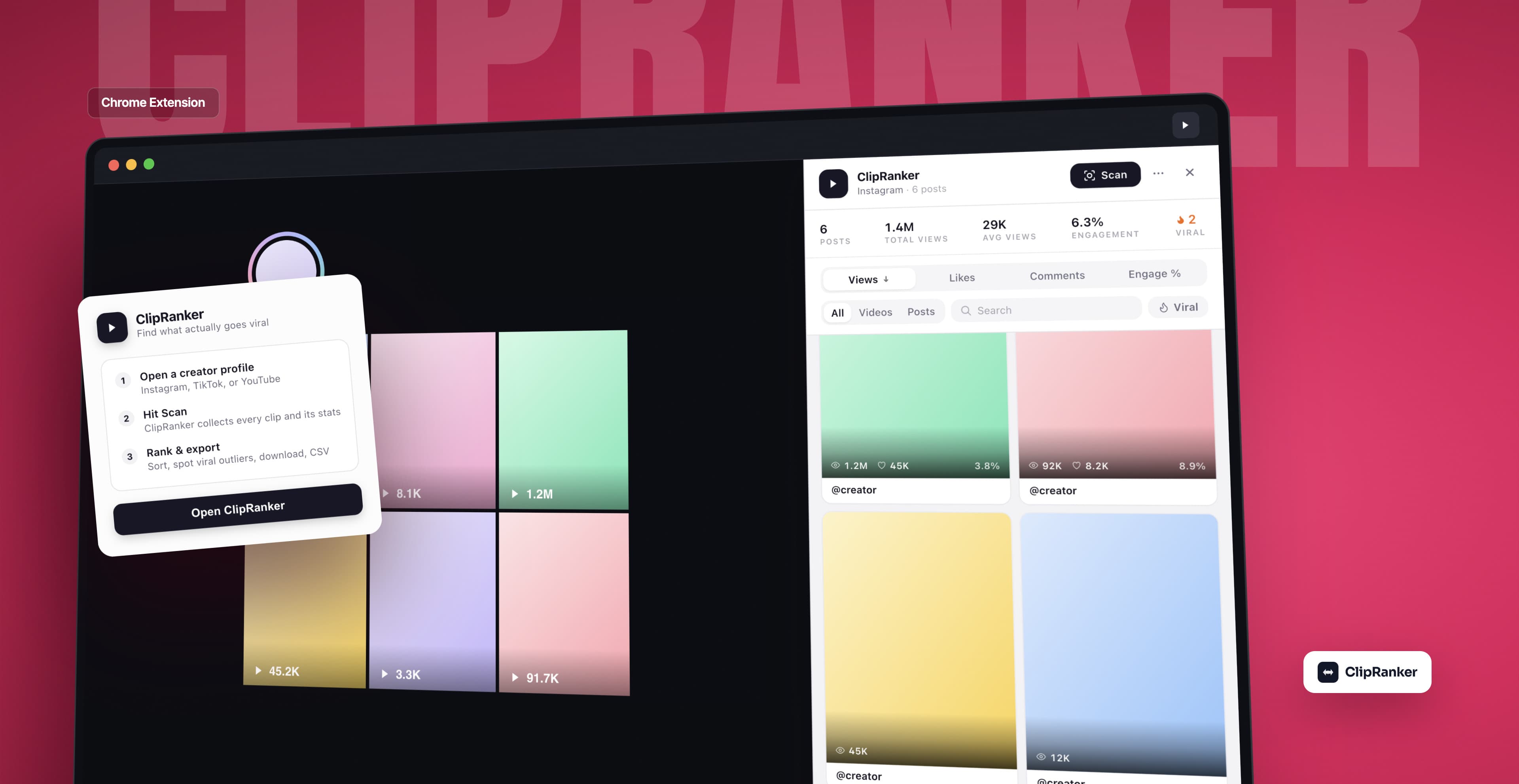ClipRanker - Instagram Engagement Chrome Extension
