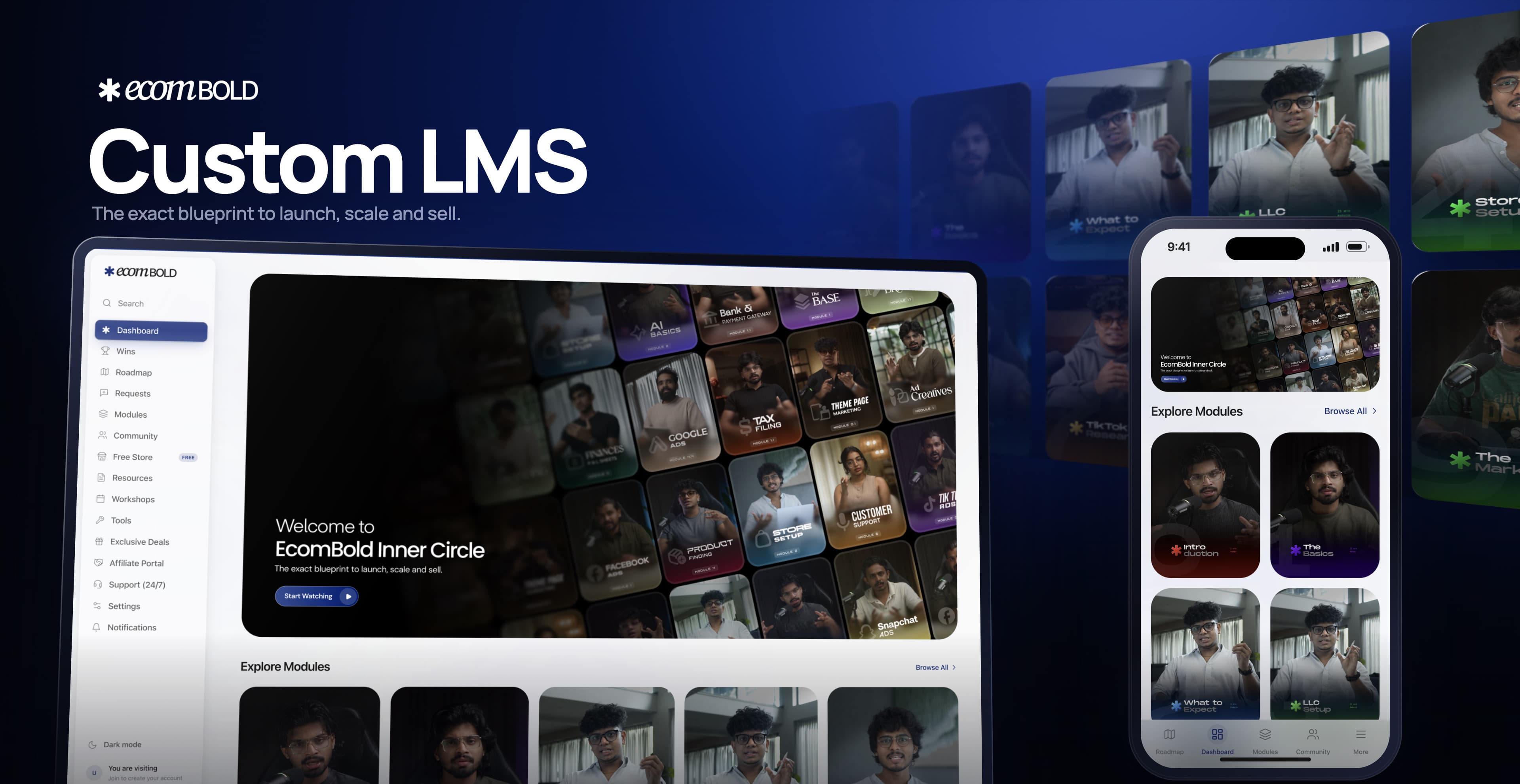 Ecombold - Custom LMS on Web, iOS, Android